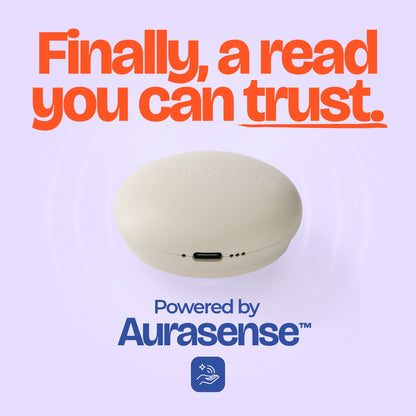 Orbie environment monitor powered by Aurasense, showing the USB-C port